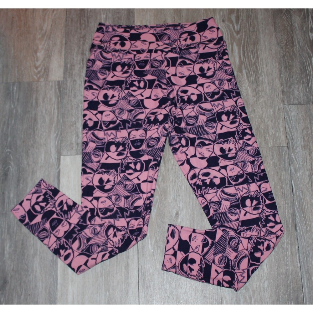LulaRoe One Size 0-12 OS Pink Tween Leggings Disney Villains Snow White